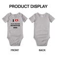 thumbnail image 3 of I Heart Flat-Coated Retriever Dog Funny Cute Baby Jumpsuits Newborn Clothes (Gray, 0-3 Months), 3 of 5
