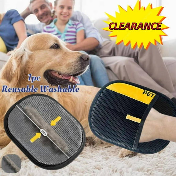 Double Sided Pet Hair Remover Glove, Grooming Glove, Reusable Deshedding, for Dog Washing, Pet Care, Dog Grooming, Large Breed, Small Breed, Foldable Portable, Soft Touch Material, for Home, Vsgery