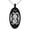 Black, variant on Stainless Steel Ancient Tribal Unity Rune Engraved Small Oval Charm Pendant Necklace