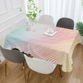 thumbnail image 2 of Yayeee Tablecloths 54" x 54" Rectangle Wrinkle Resistant Party Table Cover, Wavy Striped, 2 of 8