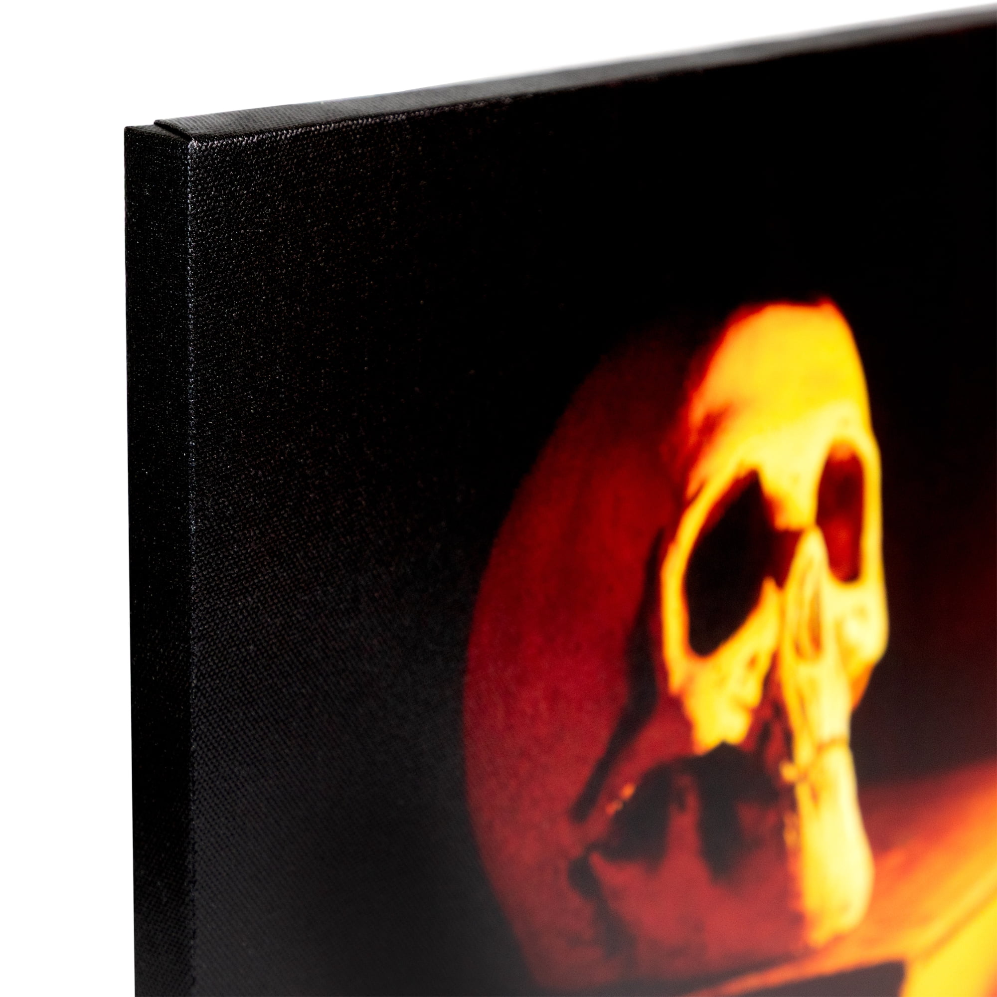 LED Lighted Antique Candle and Skull Halloween Canvas Wall Art 12" x 15.75"