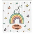 thumbnail image 3 of Ambesonne Unicorn Shower Curtain, Rainbow Colorful Stars, 69"Wx75"L, Multicolor, 3 of 3