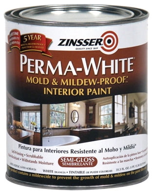 Perma-White Mold & Mildew Proof Interior Paint QT White Semi-Gloss, Each