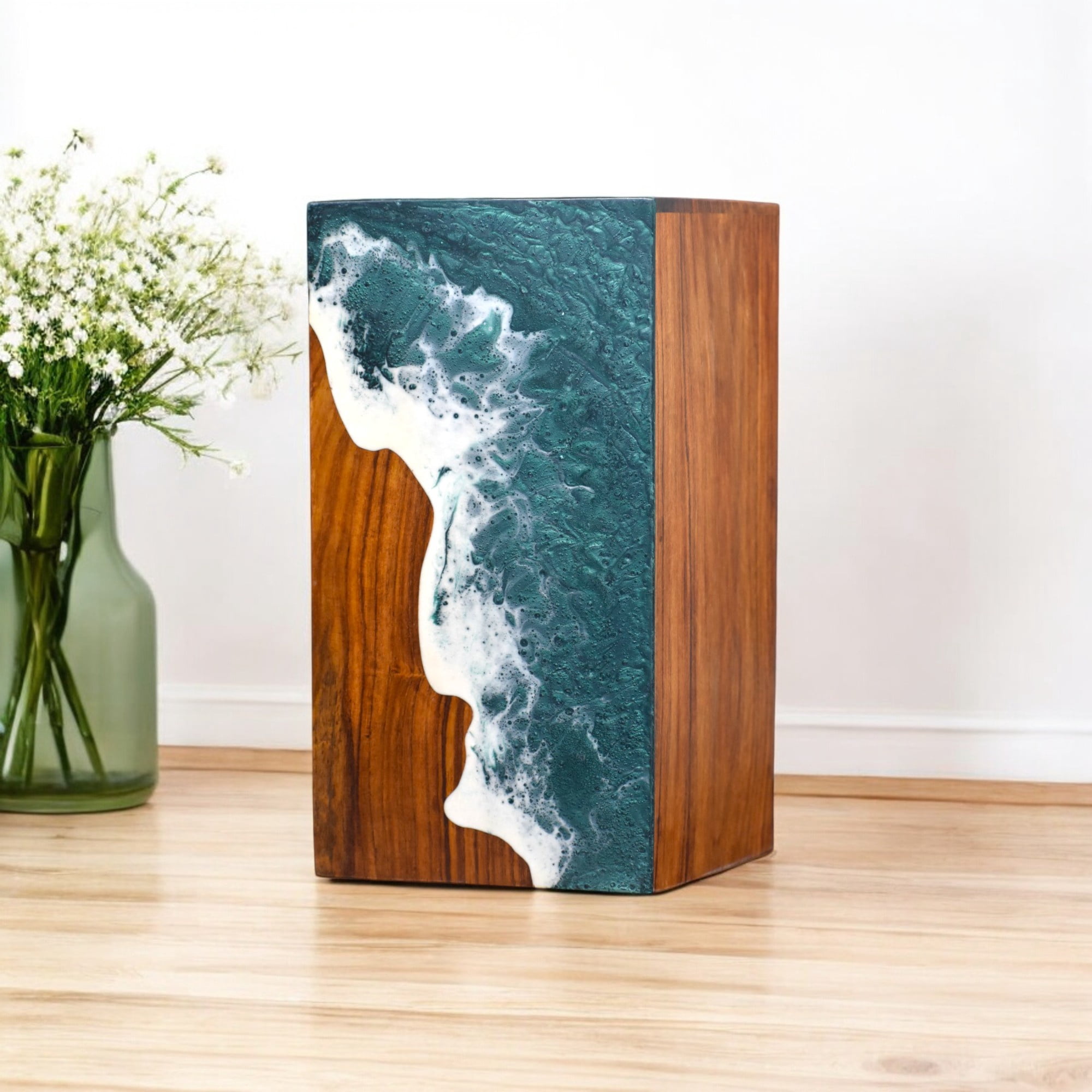 Wooden Urn for Human Ashes Adult Male/Female – Premium Memorial Urns for Adults – Durable Cremation Urn Box for Ashes, Suitable for Burial or Home Display
