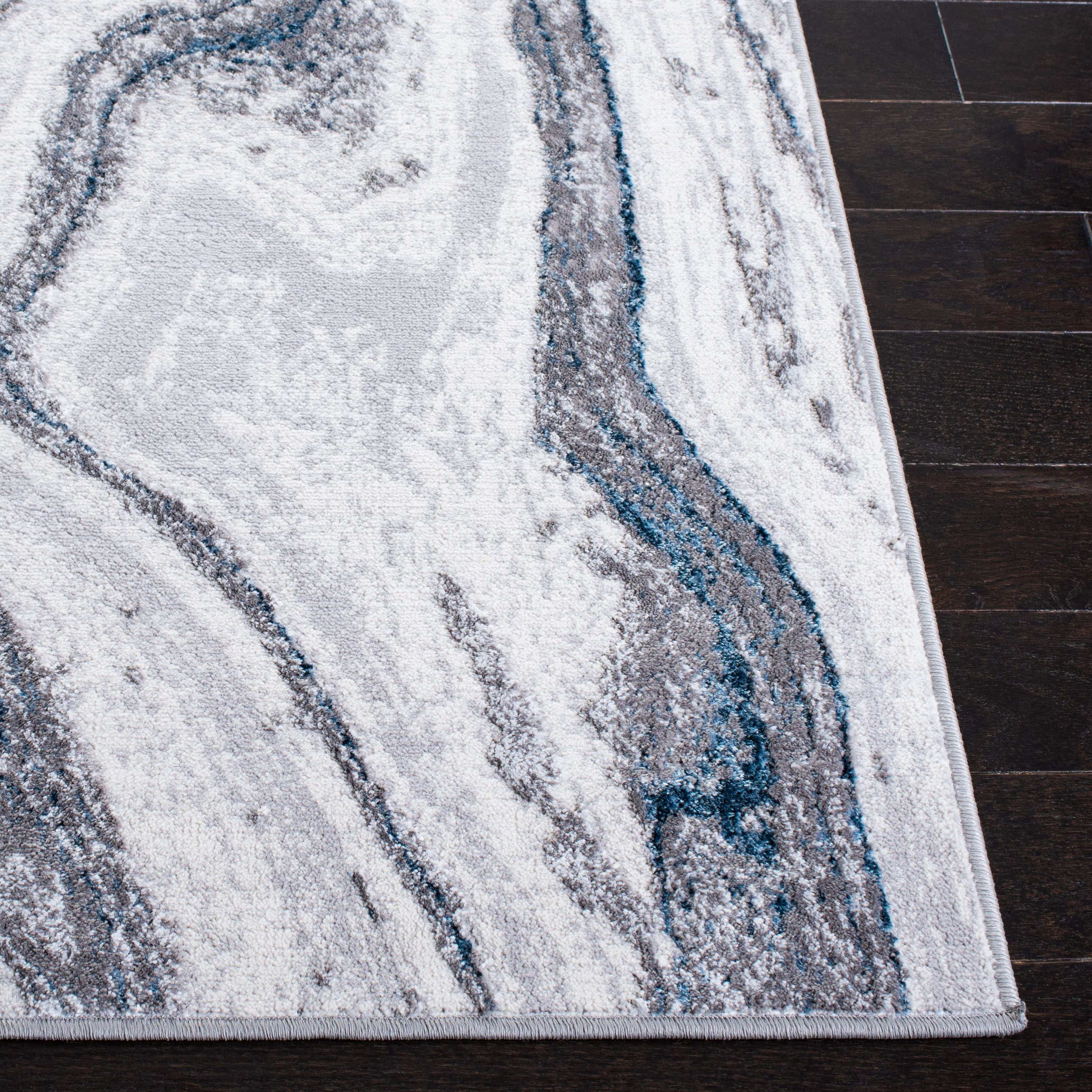 SAFAVIEH Amelia Jerrod Abstract Area Rug, Gray/Blue, 6'7" x 6'7" Square