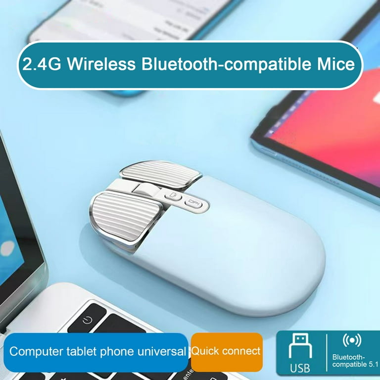Mute Dual Mode Wireless Mouse Bluetooth Mice 2.4G For Laptop Tablet