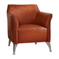 thumbnail image 2 of Topline Home Furnishings Brown Leather Accent Chair, 2 of 7