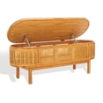 thumbnail image 6 of SAFAVIEH Couture Dolly Solid Linen Modern Bench with Storage, Natural/Grey, 6 of 15