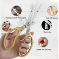 thumbnail image 3 of AWinjoy Kitchen Scissors, Heavy Duty Sharp Kitchen Shears Dishwasher Safe,Gold Kitchen Accessories Cooking Shears for Kitchen Meat Chicken Fish Poultry Herb Bread (Gold), 3 of 6