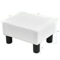thumbnail image 2 of Gymax PU Leather Ottoman Rectangular Footrest Small Stool w/ Padded Seat White, 2 of 10