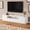 White-TV Stand, variant on 78.7"W Entertainment Center Modern TV Stand for TVs up to 85'', White Wooden Media Console with 2 Storage Cabinet and 2 Drawers for Living Room and Bedroom