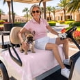 thumbnail image 3 of Golf Cart Seat Covers for 2 Seater, Pure Pink Soft Microfiber Cart Seat Towel Blanket, Simple Solid Color Absorbent Breathable Non Slip Bench Seats Protector for Golf Course 51"x31", 3 of 9