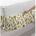thumbnail image 2 of Flip Flop Bed Skirt, Tropical Summer Theme Coconut Palm Ice Cream Cone Slice of Watermelon and Toucan, Elastic Bedskirt Dust Ruffle Wrap Around for Bedding Decor, 4 Sizes, Multicolor, by Ambesonne, 2 of 2