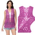 thumbnail image 5 of Women's Floral Crochet Lace Trim Open Front Cardigan, 5 of 6