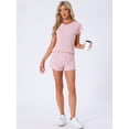 thumbnail image 3 of DARING DIVA Cap Sleeve Pajamas Shorts 2 Pieces Soft Loungewear Sets XS Pink, 3 of 6