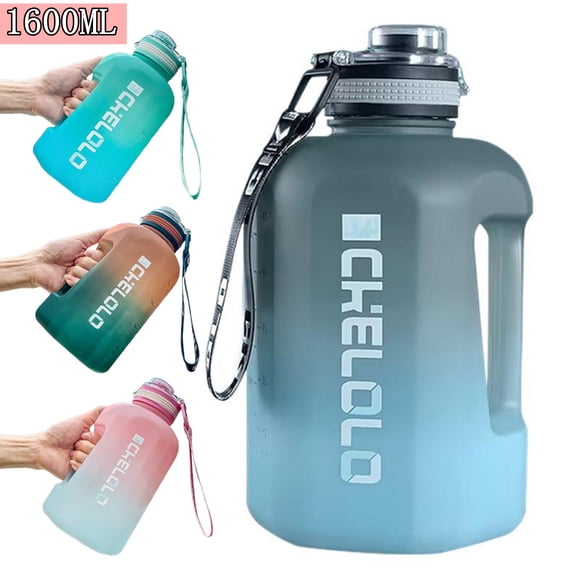 Djiypn 54 oz 0.42Gallon Water Bottle - Large Water Bottle - Big Gym Water Bottle for Man or Women - Water Jug with Handle -BPA Free- Leakproof, Workout Bottle, Blue