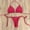 Wine red, variant on Women Thong Bikini Set Side Tie Swimsuit Bandage Style Brazilian Swimwear