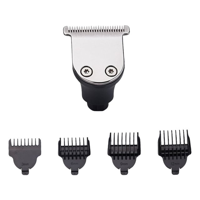 HLONK Tête de Rasoir Électrique en Métal Accessoire de Remplacement pour Tondeuse à Barbe (1 Tondeuse + 4 Peignes Sans Rasoir)