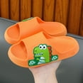 thumbnail image 2 of HCNTES Slides for Kids, Toddler Pillow Slippers Shower Bathroom Non-Slip Open Toe Super Soft Comfy Thick Sole Cozy Boys Girls(Orange,8), 2 of 5
