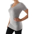 thumbnail image 1 of Womens Basic V-Neck Tunic Long T-shirt Top, 1 of 3