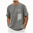 thumbnail image 4 of NIEWTR Plus Size American Flag Shirts for Men 4th of July Patriotic Short Sleeve T-Shirt Summer Gym Workout Tops(Dark Gray,M), 4 of 4