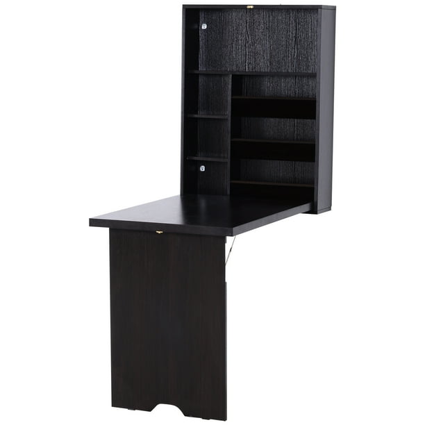 Compact Fold Out Wall Mounted Convertible Desk With Storage