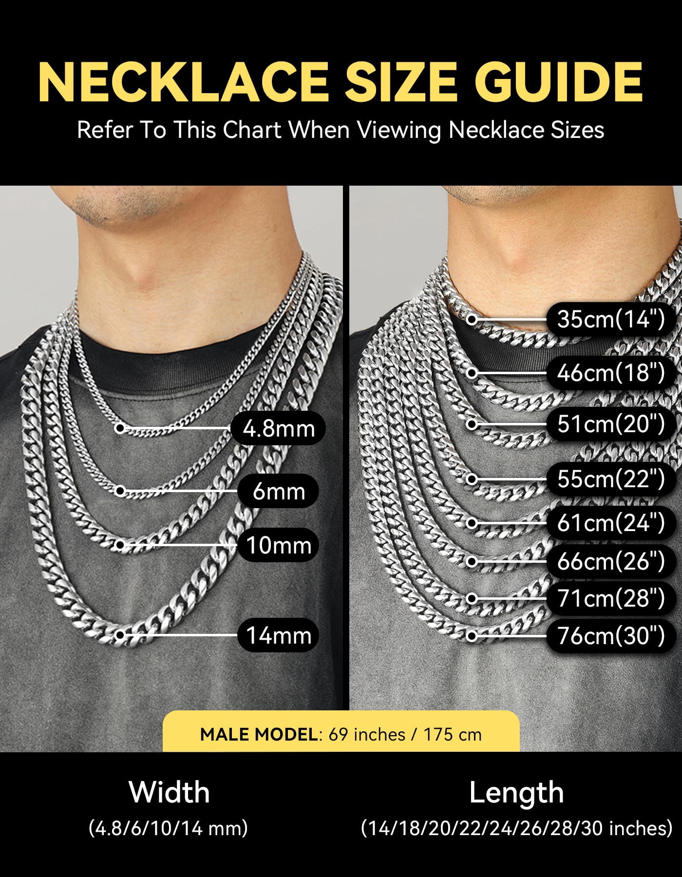 ChainsHouse 4MM Stainless Steel Cuban Link Chain Necklace for Women Men Durable Silver Chains for Father's Day Christmas Valentines Jewelry Gift,22''