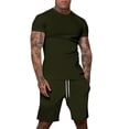 thumbnail image 3 of Hearthz Men's Outfits 2 Piece Summer Tracksuits Men's Shirt and Shorts Set Fashion Summer Tracksuits Green XXL, 3 of 6