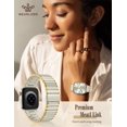 thumbnail image 2 of Wearlizer Two Tone Metal Watch Band Compatible with Apple Watch Bands Women 38/40/41/42/44/45/46/49mm Rectangular Link Bracelet Stainless Steel Strap for Series 11/10/9/8/7/6/5/4/3/SE/Ultra, 2 of 6