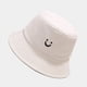 thumbnail image 1 of Sombrero de pescador unisex 100 % algodón con bordado de cara sonriente, reversible, para viajes, playa, sol y exteriores, 1 of 1