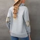 thumbnail image 4 of Sudadera Con Cuello De Solapa Con Botones Para Mujer, Color Puro, Versátil Para Combinar, Blusa De Mujer De Fibra De Poliéster Gris Lavable A Máquina Para Trabajar En El Hogar ANGGREK No, 4 of 7
