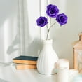 thumbnail image 2 of Purple Artificial Rose 20-Inch, Lifelike Faux Rose Bulk for Home Decor, Silk Flowers for Vase Arrangement Wedding Anniversary Valentine's Day Gift, Elegant Romantic Centerpiece(Triple-Head), 2 of 9