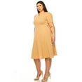 thumbnail image 4 of MOA Collection Women's Plus Size Dress with Puff Sleeves and Keyhole Front Casual Chic with Side Pock, 4 of 5
