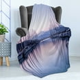 thumbnail image 4 of Sailboat Soft Flannel Fleece Blanket, Large Yacht Harbor in Sunrise Scenery Cruise Leisure Summertime Active Life, Cozy Plush for Indoor and Outdoor Use, 60" x 80", Lilac Purple Grey, by Ambesonne, 4 of 5