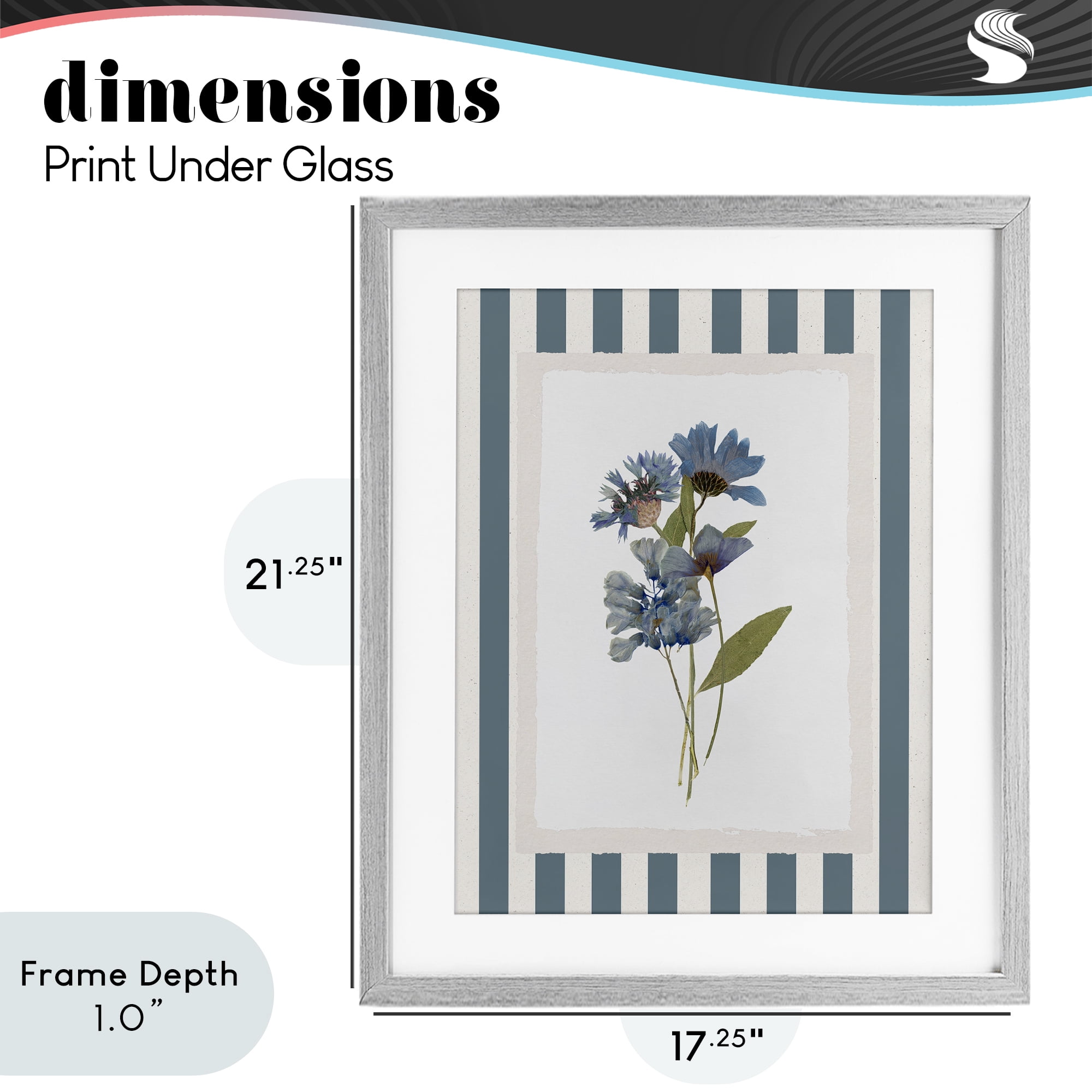 Stupell Industries Summer Memories Florals Gray Framed Print Under Glass, design by Val Rhodes