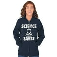 thumbnail image 4 of Science Saves Nerdy Scientist Geek Zip Up Hoodie Men's Women's Brisco Brands S, 4 of 6