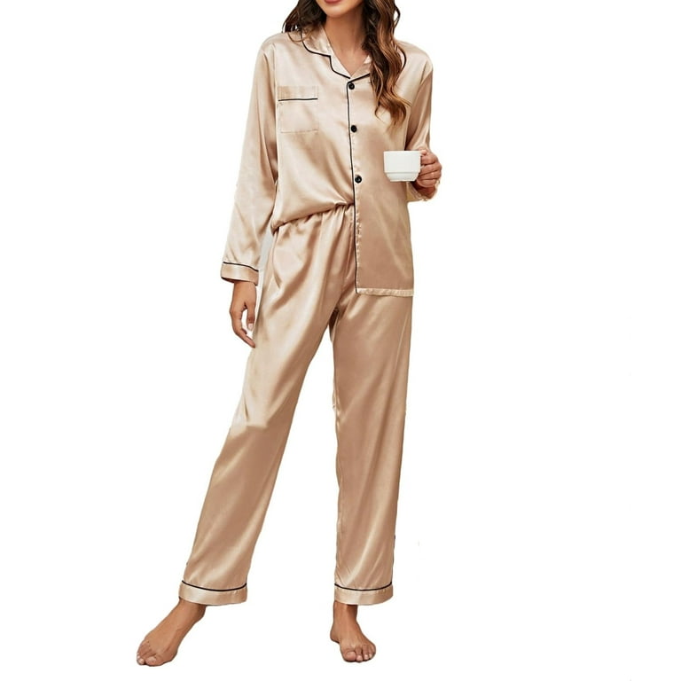 SAPJON Womens Pajama Sets 5PCS Silk Pajamas for Women Cute