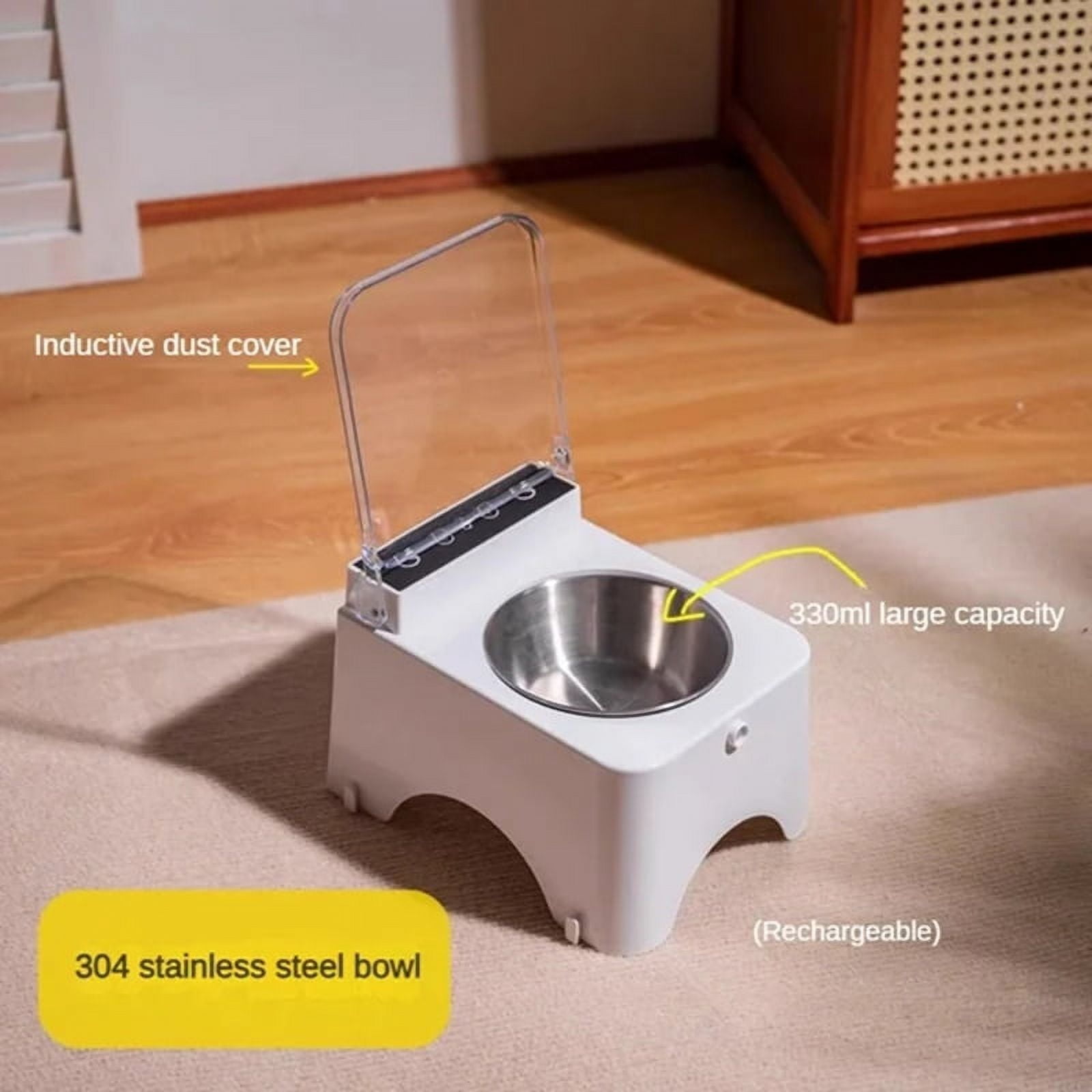Smart Cat Bowl with Infrared Sensor Automatic Lid - Anti-Mouse Pet Feeder for Cats and Dogs Food Dispenser