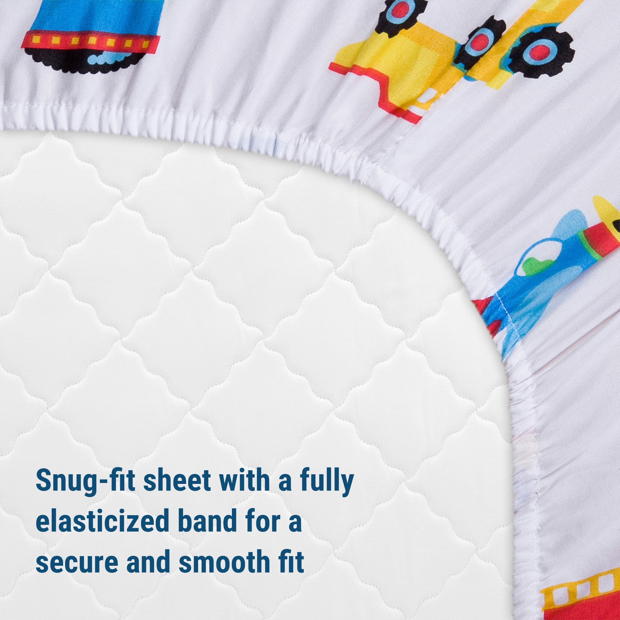 Wildkin Kids 100% Cotton Flannel Fitted Crib Sheet for Boys and Girls (Trains, Planes & Trucks Blue)