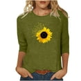 thumbnail image 1 of Birdeem Blouses pour Femmes T-Shirt Imprimé Mode Manches 3/4 Blouse Col Rond Hauts Décontractés, 1 of 12