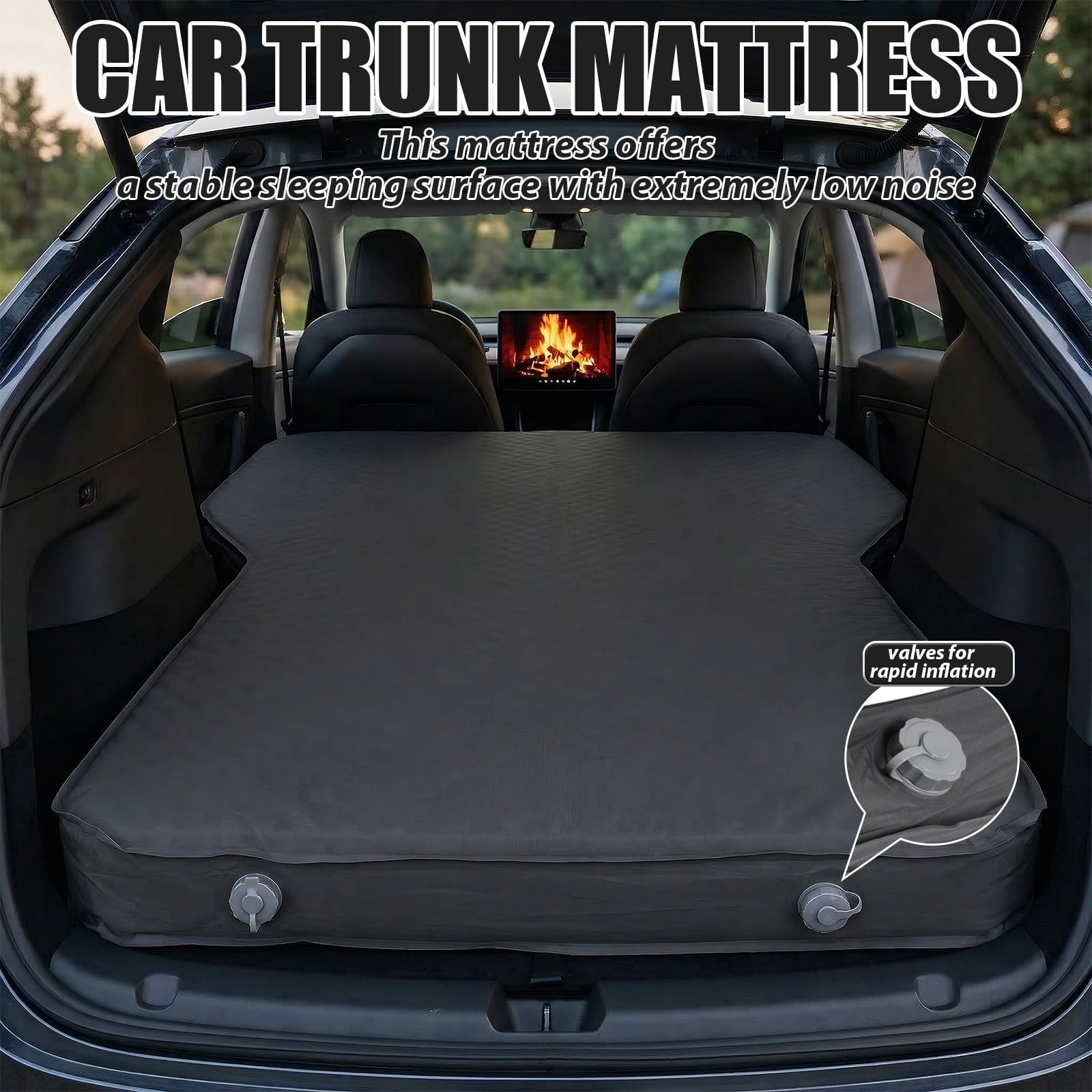 SHegdu Car Air Mattress Self Inflating Camping Sleeping Pad Thick 4.5 Inch Portable Adjustable Tent Mat with Storage Bag Foam 440 lbs Load