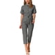 thumbnail image 1 of INSPIRE CHIC Mono de Mujer de Manga Corta con Cuello y Cintura Ajustable de Algodón Cargo XL Gris Oscuro, 1 of 6