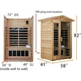 thumbnail image 2 of 2-Person Far Infrared Sauna Room using Canadian Hemlock with LCD display&Button Control&Bluetooth,Outdoor Spa for Muscle Relaxation with intelligent control panel(Wood),American/EU Plug,Call box style, 2 of 5