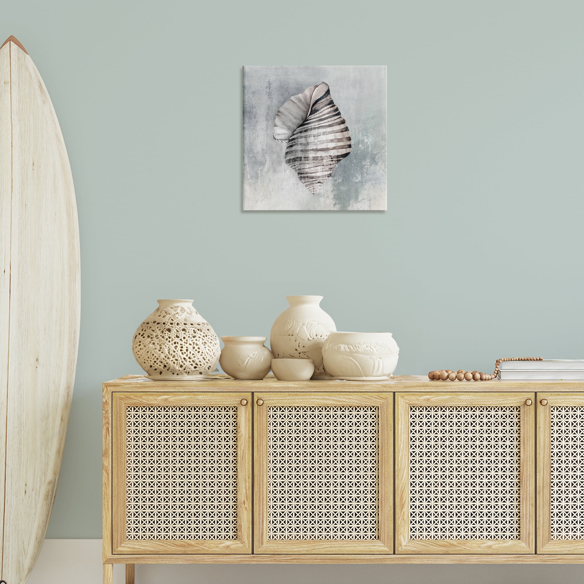 Stupell Industries Organic Twisted Seashell Nautical & Beach Painting Wrapped Canvas Art Print Wall Art, 24 x 24