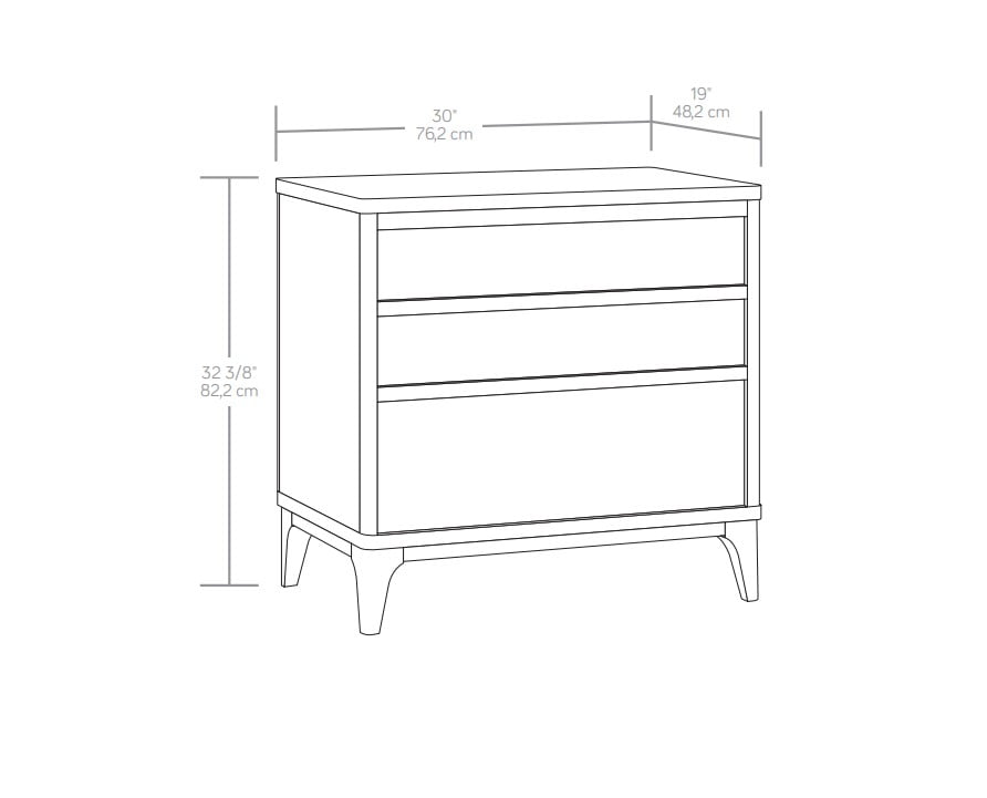 (2 pack) Better Homes & Gardens Greyson 3-Drawer Nightstand with USB, Acorn Finish