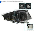 thumbnail image 5 of Spec-D Tuning Black Smoke Projector Headlights + Top LED Strip Compatible with 2006-2008 BMW E90 3-Series 4 Door Sedan, Left + Right Pair Headlamps Assembly, 5 of 6