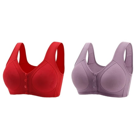 (2-Pack) 2025 New Women Casual Breathable Sports Bra Packs for Women Tube Button Down Top Seamless Bras for Women Bra Underwear without Steel Women Bras Plus Sizey Ring Gathering