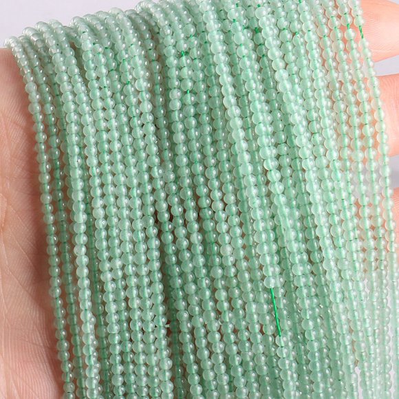 Nvzi-c 2mm natural stone small round beads DIY jewelry accessories Green Dongling natural stone loose bead bracelets, earrings, necklace jewelry bead accessories