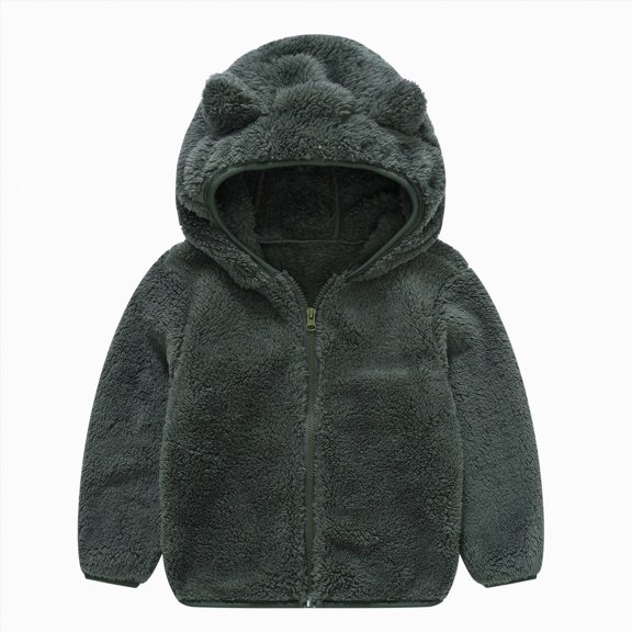 Caqnni Sweatshirt Color Solid Zip Jackets Long Hoodie Top Little Girls Kids Boys Coat&jacket down Jacket for Kids Jacket Big Girl Fall Winter Coat Long Sleeve Coat for 6-12 Months