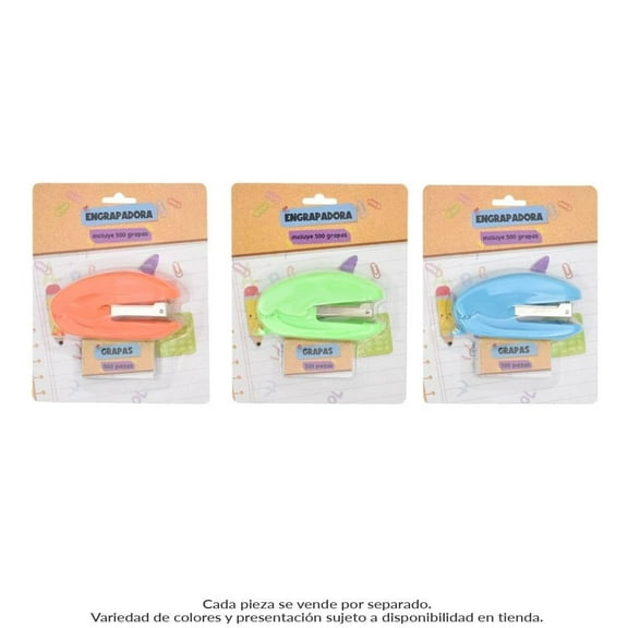 Engrapadora Prichos con 500 Grapas Varios Colores 1 pza